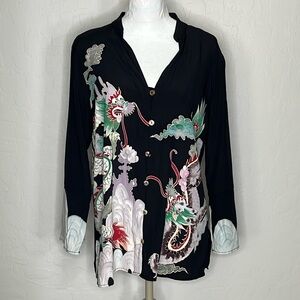 CITRON Elegant Black Floral Women's Top